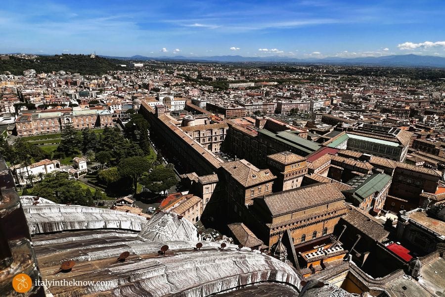 View of the Vatican Museums from the dome of St. Peter's Basilica