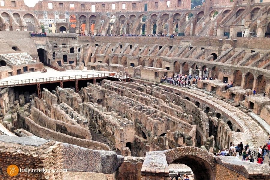 Picture of the inside of the Colosseum