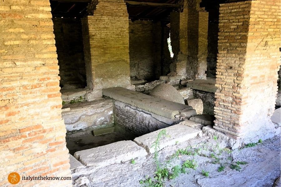 Large stone wash tubs in the laundry