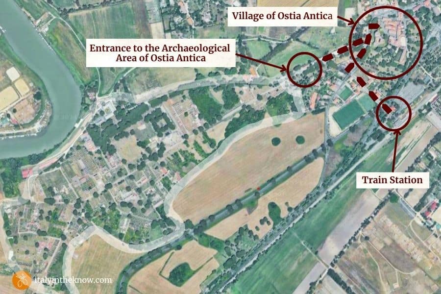 Aerial view of Ostia Antica