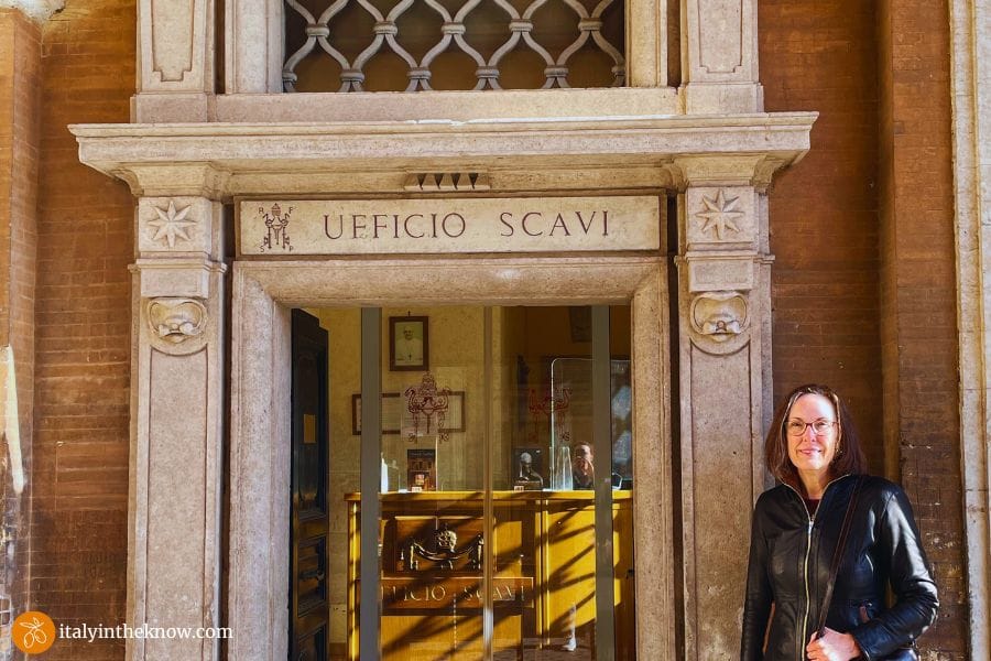 Excavations Office entrance and Vatican Scavi Tour starting point