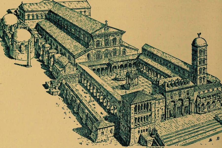 Print of the original St. Peter's Basilica