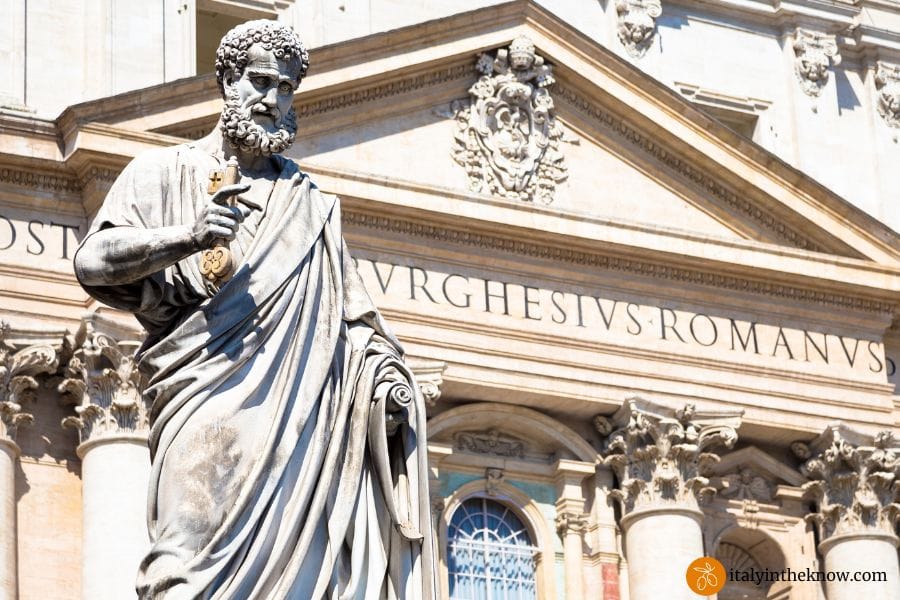 Statue of St. Peter in front of St. Peter's Basilica