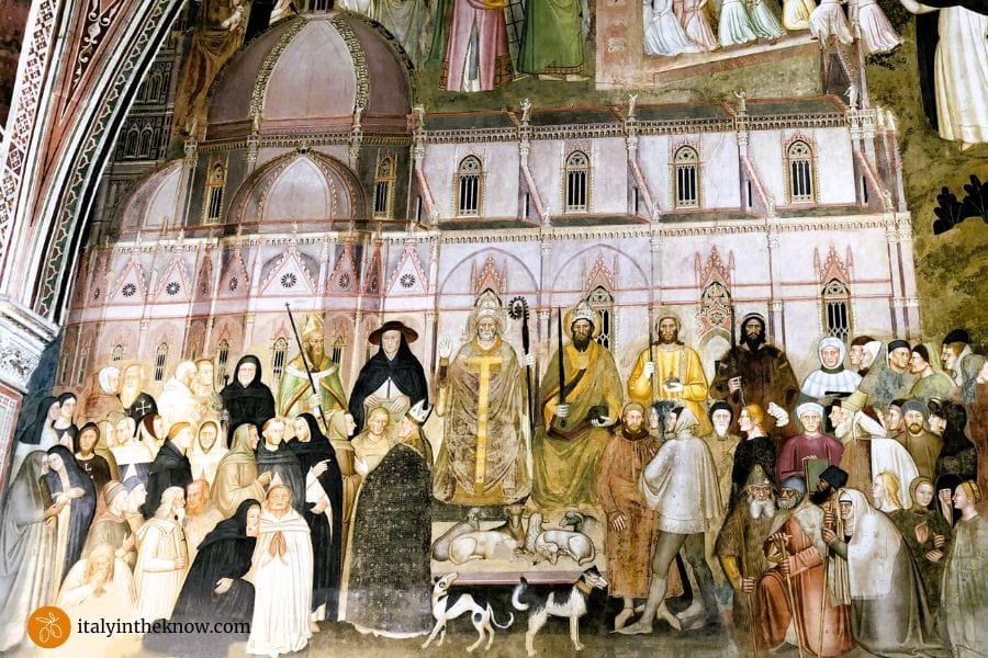 Section of the fresco, the Church as the Path to Salvation, showing the Florence Duomo