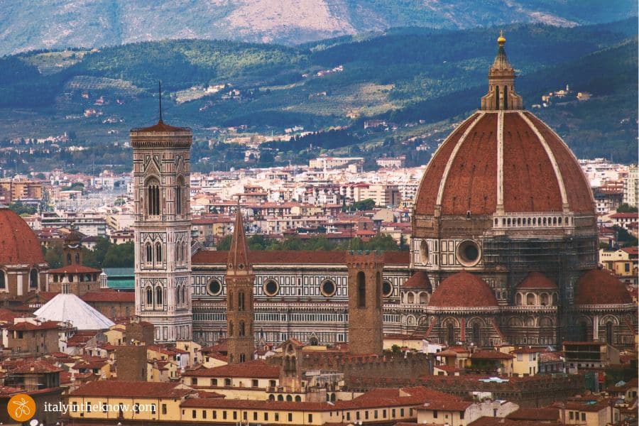 Florence Duomo Complex with hills in the background