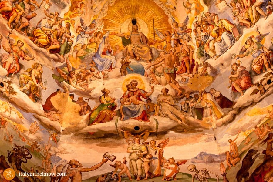 Fresco detail of the Risen Christ with Chronos
