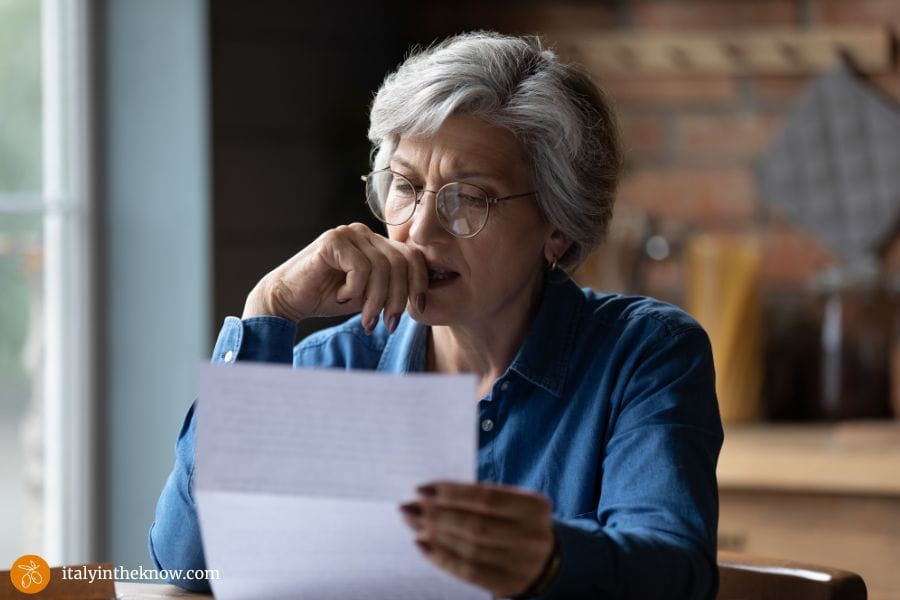 Woman looking at document
