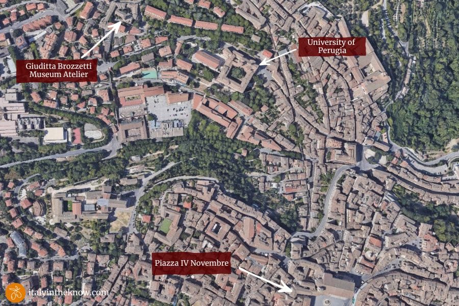 Aerial map of Perugia