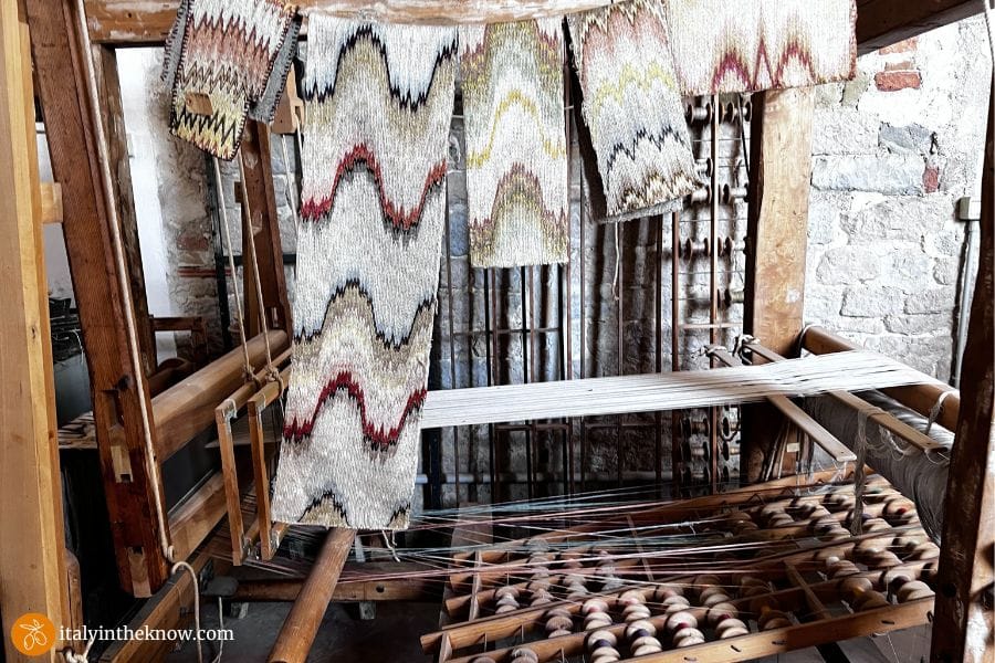 Umbrian textiles in Flame of Perugia pattern