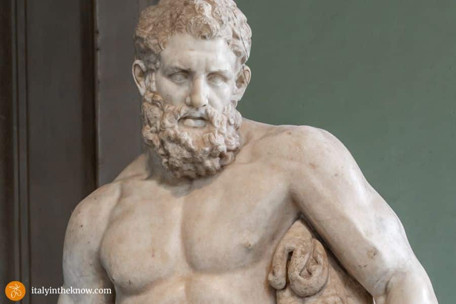 Close-up of marble statue.