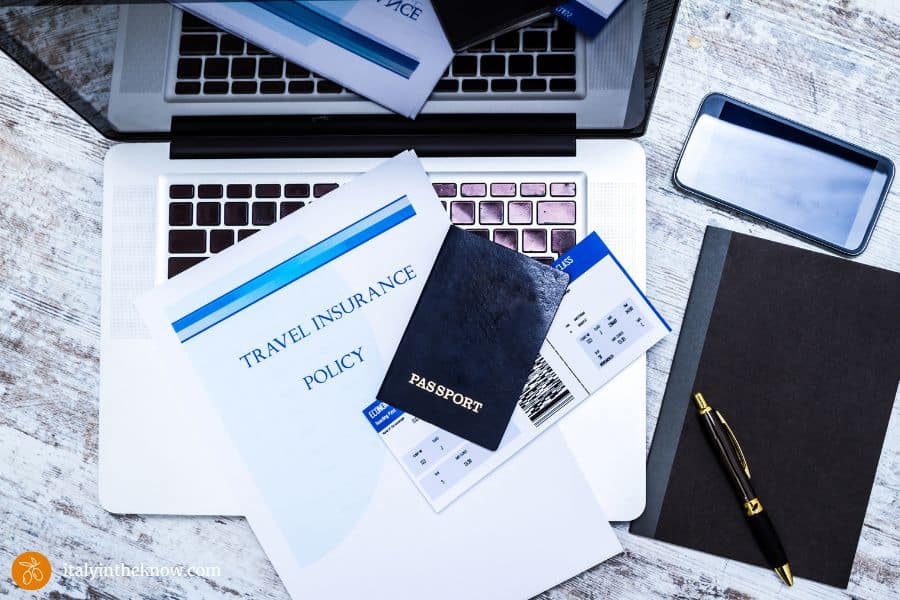 laptop and travel insurance material