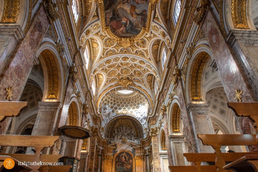 Interior of the Church of St. Louis of the French in Rome.